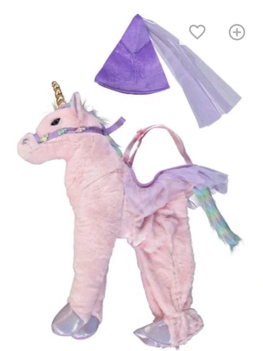 Unicorn Rainbow Costume #2,Dream Play Imagine 2-Piece Step-In Costume and. Hat,